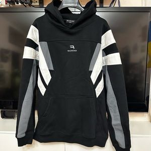 Balenciaga Striped Cotton-jersey Hoodie